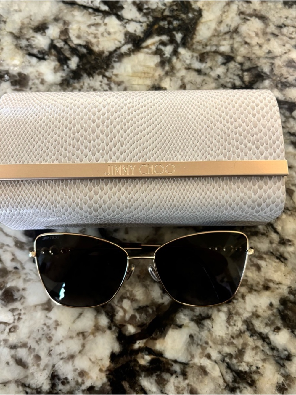 Jimmy Choo TESO/S 0000 HA Gold/Brown Gradient 59-16-145 Sunglasses New Authentic